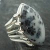 Large Sterling Silver Marquis Cut Dendrite Opal Ring ~size 8.5 ~Designed in India