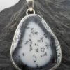 Large Sterling Silver Tear-Drop Shape Dendrite Opal Agate Pendant ~Made and Designed in India