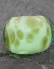 Venetian Glass Bead with Green and Gold Flecks
