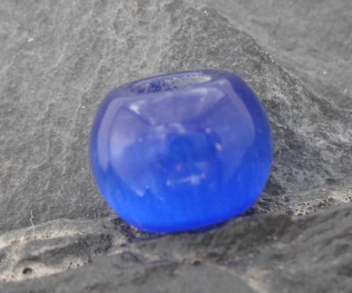 Blue Cats-Eye Glass Bead
