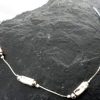 Hammered Sterling Silver Necklace with Long Rectangular Beads