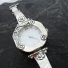 Sterling Silver Watch with Five Pearls and Mother of Pearl ~Signed by the Designer