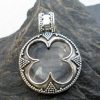 Sterling Silver 4 Leaf Clover Crystal Pendant