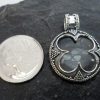 Sterling Silver 4 Leaf Clover Crystal Pendant