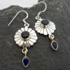 Sterling Silver India Sapphire Drop Earrings