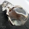 Large Sterling Silver Round Crystal Angel Pendant
