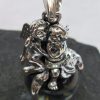Large Sterling Silver Round Crystal Angel Pendant