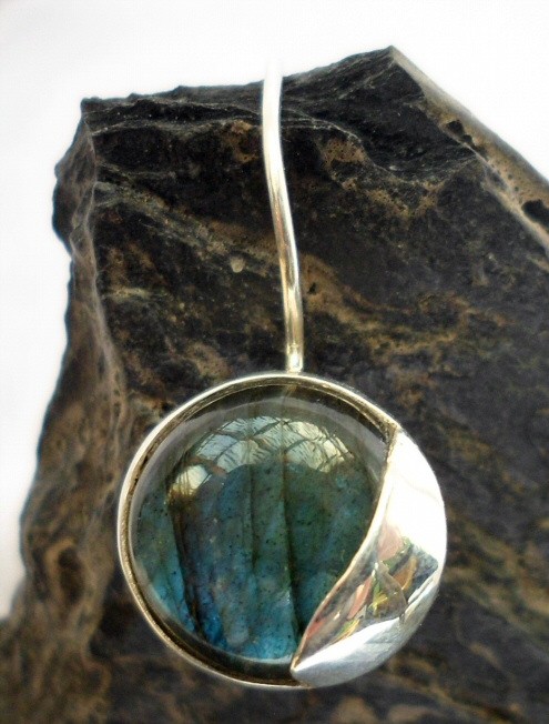 Sterling Silver Modern Style Labradorite Earrings