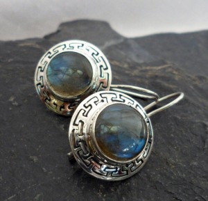 Sterling Silver Asian Style Labradorite Earrings