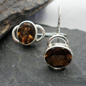 Sterling Silver Smoky Quartz Drop Earrings
