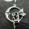 Sterling Silver Moon Fairy Pendant or Charm