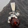 Sterling Silver Baltic Amber Cherub Pendant/Charm