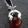 Sterling Silver Baltic Amber Cherub Pendant/Charm