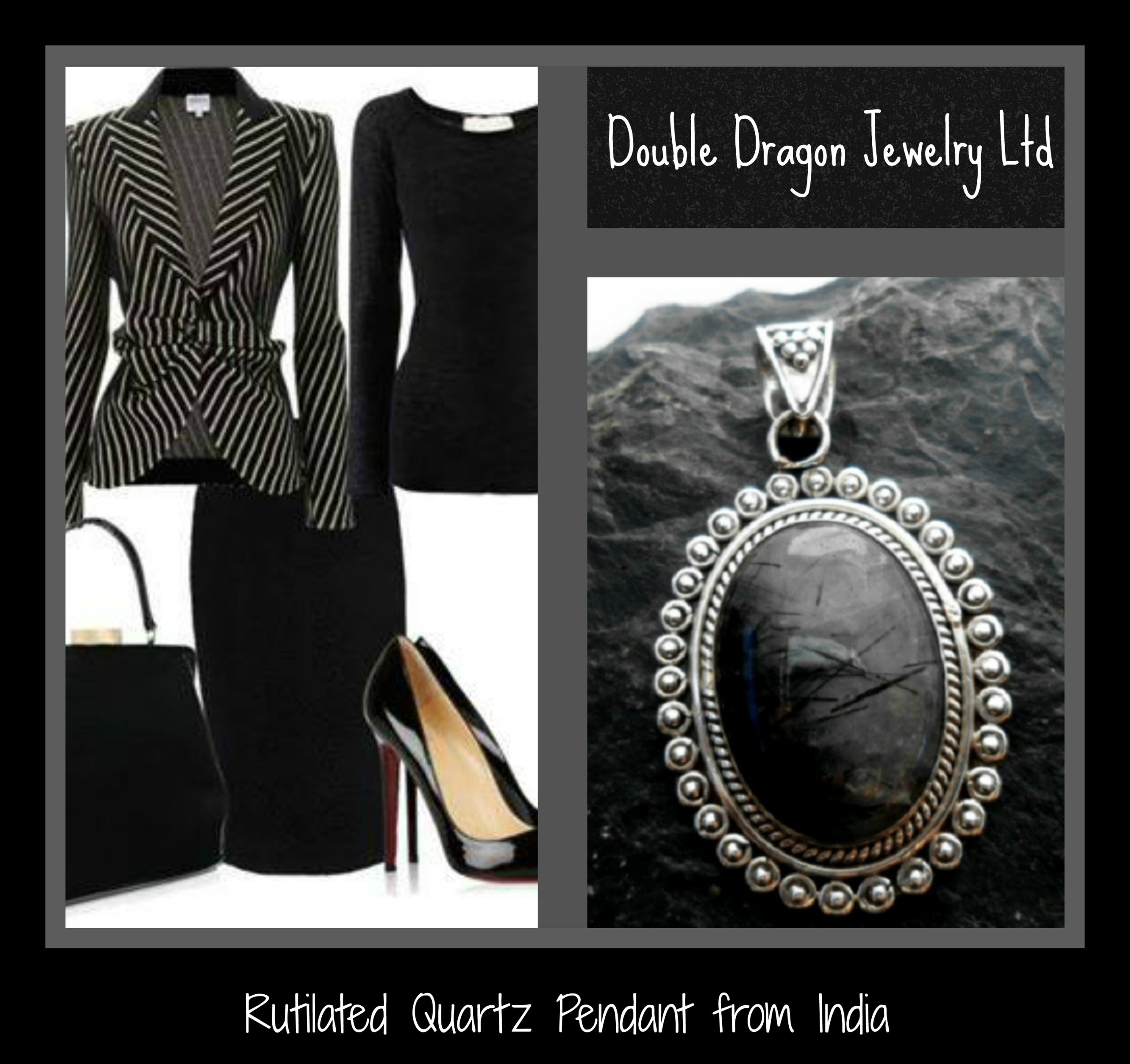 Rutilated Quartz Pendant from India