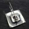 Square Sterling Silver Garnet Earrings