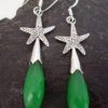 Sterling Silver Emerald Starfish Earrings