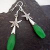 Sterling Silver Emerald Starfish Earrings