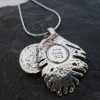 Sterling Silver Opal Feather Necklace