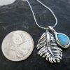 Sterling Silver Opal Feather Necklace