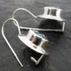Hammered Sterling Silver Round Mystic Topaz Earrings