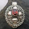 Sterling Silver Garnet Locket-Memory Pendant