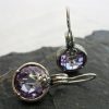 Sterling Silver Purple Cubic Zirconia Earrings