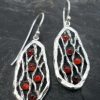 Unique Sterling Silver Garnet Drop Earrings