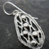 Unique Sterling Silver Garnet Drop Earrings ~Designed in Israel