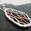 Unique Sterling Silver Garnet Drop Earrings