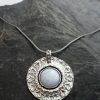 Ornate Sterling Silver Blue Lace Agate Necklace