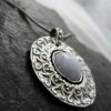 Ornate Sterling Silver Blue Lace Agate Necklace