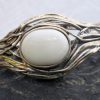 Sterling Silver White Agate Cuff Bracelet