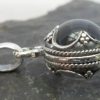 Small Sterling Silver Clear Rock Crystal Quartz Sphere Pendant
