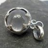 Small Sterling Silver Clear Rock Crystal Quartz Sphere Pendant
