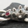 Sterling Silver Hedgehog Garnet Pendant