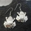 Vincent Henson Sterling Silver Engraved Native Frog Earrings