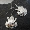 Vincent Henson Sterling Silver Engraved Native Frog Earrings