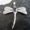 Sterling Silver Amethyst Dragonfly Pendant
