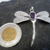 Sterling Silver Amethyst Dragonfly Pendant