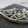 Ornate Sterling Silver Marquis Shaped Amethyst Pendant