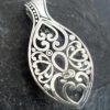 Ornate Sterling Silver Marquis Shaped Amethyst Pendant