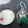 Sterling Silver Emerald Leaf Earrings