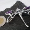 Large Sterling Silver Amethyst Dragonfly Brooch-Pendant