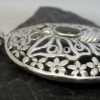 Large Oval Filigree Sterling Silver Peridot Butterfly Pendant