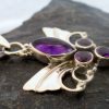 Sterling Silver Amethyst Guardian Angel Wings Pendant