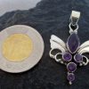 Sterling Silver Amethyst Guardian Angel Wings Pendant