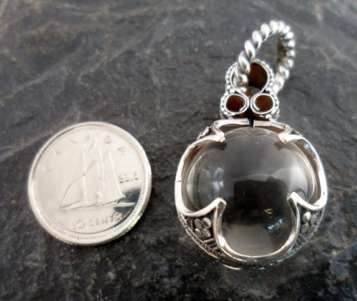 Sterling Silver Clear Rock Crystal Ball Pendant