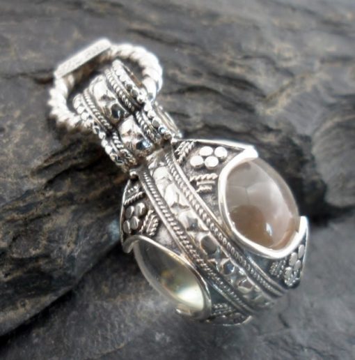 Sterling Silver Clear Rock Crystal Ball Pendant