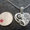 Sterling Silver Flower Heart Necklace