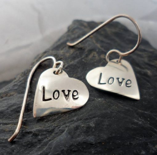 Sterling Silver Heart Love Earrings